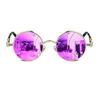 ROCKNIGHT Lunettes de soleil femme rondes polarisées miroir rose protection UV400