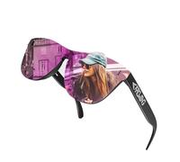 ROCKNIGHT Lunettes de soleil HD polarisées UV400 anti-reflets Monture TR90, Monture noire/verres roses