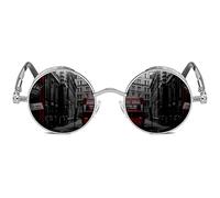 ROCKNIGHT lunettes de soleil polarisées rondes gothiques Steampunk nuances pour hommes UV400 lunettes de soleil cadre en métal jante lunettes de soleil