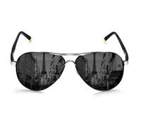 ROCKNIGHT Polarisierte Pilotenbrille für Herren Damen Metall Flat Top Sonnenbrille leicht Fahren UV400 Outdoor 58mmFlat Top (Black Frame/Yellow Lens)