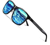 ROCKNIHGT Lunettes de soleil de plage polarisées bleu miroir pour la pêche en plein air Al-Mg Lunettes de soleil à grosse tête