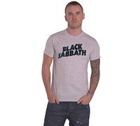 Rockoff Trade Black Sabbath T Shirt Classic Wavy Band Logo Nouveau Officiel Homme Gris Size L