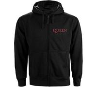Rockoff Trade Queen Classic Crest Zip (Back Print) Sweat-Shirt À Capuche, Noir (Black Black), Large Homme