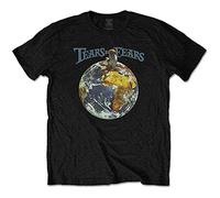 Rockoff Trade Tears for Fears T Shirt Rule The World Band Logo Nouveau Officiel Homme Noir Size S