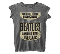 Rockoff Trade The Beatles Carnegie Hall Burnout T-Shirt, Gris (Anthracite), M Femme