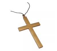 RockParty Collier avec croix dorée pour déguisement d'Halloween pour vampire, moine, religieuse et prêtre