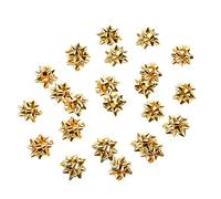 RockParty Lot de 24 nœuds dorés métallisés - 5,5 cm autocollants décoratifs pour cadeaux de Noël, mariage, anniversaire et Nouvel An