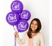RockParty Lot de 40 ballons violets en latex pour l'Aïd Mubarak | Décorations de fête islamique pour le Ramadan, l'Aïd al-Fitr, l'Aïd al-Adha | Fournitures de célébration musulmane