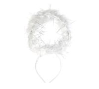 RockParty Serre-tête halo blanc avec plumes de chérubin - Accessoire de déguisement pour Halloween, enterrement de vie de jeune fille et plus encore | Lot de 6