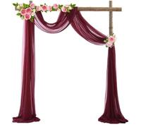 ROCKPOEM Rideau en mousseline de soie pour arche de mariage - 3 à 10 m - Rideau de plafond en tulle pour mariage, cérémonie de mariage, décoration de fête