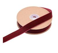 Rockreyoa 1 rouleau de ruban en velours, 10 m, couleur unie, en tissu, décoratif, pour emballage cadeau, nœuds, décoration de mariage, bouquet de fleurs, emballage : bordeaux, 2 cm