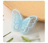 Rockreyoa Dentelle Tulle Papillon Appliques Organza Lace Appliques Dentelle Tissu Broderie Patchs Papillon Dentelle Appliques en Dentelle Patchs pour Vêtements DIY Bleu Clair 10 Pièces