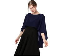 Rockreyoa Étole en mousseline de soie pour femme - Cape de mariage - Poncho léger et élégant - Foulard en mousseline de soie - Capelets doux pour femme - Couverture de mariage pour robe de mariage