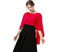 Rockreyoa Étole en mousseline de soie pour femme - Cape de mariage - Poncho léger et élégant - Foulard en mousseline de soie - Capelets doux pour femme - Couverture de mariage pour robe de mariage