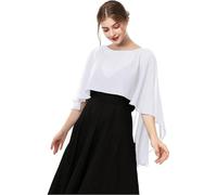 Rockreyoa Étole en mousseline de soie pour femme - Cape de mariage - Poncho léger et élégant - Foulard en mousseline de soie - Capelets doux pour femme - Couverture de mariage pour robe de mariage