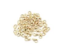 Rockreyoa Lot de 1000 crochets de homard en métal - Mousquetons amovibles - Porte-clés - Anneaux de saut - Pour trousseau de clés, laisses pour animaux de compagnie - Accessoires de bijoux kc-doré