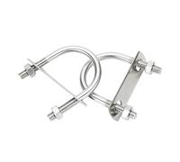 Rockreyoa Lot de 2 étriers en U M12 178 x 140 cm en acier inoxydable 304 avec contre-plaque - Vis à étrier avec écrous, rondelles pour fixation de clôture, tube - Boulons à étrier