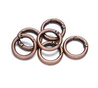 Rockreyoa Lot de 20 mousquetons ronds en métal - Anneaux à clipser - Anneaux en métal - Pour bricolage, artisanat, colliers, bracelets, fabrication de bijoux, accessoires de sac - 7# 35 mm