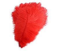 Rockreyoa Lot de 40 plumes d'autruche colorées et naturelles - 30 à 35 cm - Couleurs mélangées - Plumes d'oiseaux - Accessoires de cheveux - Plumes artisanales pour bricolage - Grandes plumes rouges