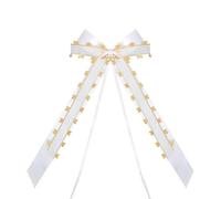 Rockreyoa Lot de 50 nœuds en organza en forme de cœur faits à la main pour voiture, mariage, décoration de voiture, décoration de table pour mariage, 13 x 22 cm, doré