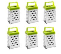 Rockreyoa Lot de 6 mini râpes à fromage en acier inoxydable - 4 côtés - Râpe de cuisine multifonction - Avec poignée - Râpe à pommes de terre - Pour chocolat - Vert