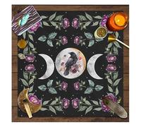 Rockreyoa Nappe d'Autel - Deck de Tarot - Cartes de Tarot - Phases de Lune - Fleurs - Accessoire de Sorcellerie - Tapisserie Murale Céleste - Serviettes de Table