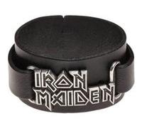 Iron Maiden Logo Homme Bracelet en Cuir Noir Cuir