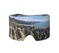 Rocks Masque cache-oreilles et yeux avec imprimé scénique - Doux et respirant, idéal pour les voyages, la méditation et l'utilisation de nuit
