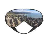 Rocks Masque de sommeil imprimé scénique en soie pour les yeux en satin doux Bandeau élastique de nuit ombre à paupières voyage sieste pour femmes hommes