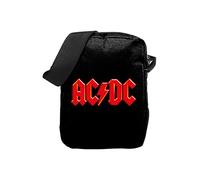 Rocksax Sac bandoulière AC/DC avec logo rouge 21 cm x 16 cm x 5,5 cm - Produit sous licence officielle, Noir, Sac à bandoulière