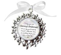 Rockshore Accessoires Breloque bouquet de demoiselle d'honneur ou demoiselle d'honneur avec citation « Something Old » - Souvenir non personnalisé - Cadeau de mariage, 4cm, Verre