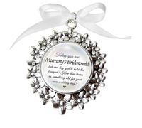 Rockshore Accessoires Breloque bouquet de demoiselle d'honneur ou demoiselle d'honneur avec citation « Something Old » - Souvenir non personnalisé - Cadeau de mariage, 4cm, Verre