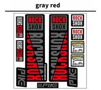 Rockshox Fourche Avant Décalcomanies Vélo Vtt Route Rock Shox Pike Autocollants Vélo Bricolage Course Cyclisme Protéger Kit De Film Coloré - Type Gray Red #B