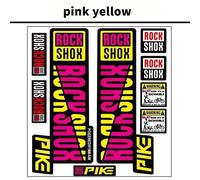 Rockshox Fourche Avant Décalcomanies Vélo Vtt Route Rock Shox Pike Autocollants Vélo Bricolage Course Cyclisme Protéger Kit De Film Coloré - Type Pink Yellow #B