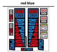 Rockshox Fourche Avant Décalcomanies Vélo Vtt Route Rock Shox Pike Autocollants Vélo Bricolage Course Cyclisme Protéger Kit De Film Coloré - Type Red Blue #B