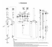 RockShox Tora XC 2009 /Reba 2005-2008/Recon XC 2008-2009 Disque Diffussion Noir sans décalcomanies 11.4015.252.000