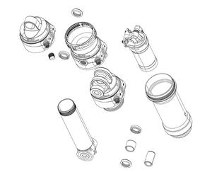 RockShox Unité de tige de guidage pour Deluxe Ultimate RCT C1+ à partir 2023