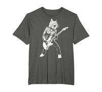 Rockstar Chat jouant de la guitare Rock and Roll Rock Music T-Shirt