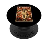 Rockstar Chien Bernard 80s Rock Musique Rockstar PopSockets PopGrip Adhésif