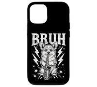 Rockstar Corgi Saxophone Meme Funny “Bruh” Lightning Dog Coque pour iPhone 12/12 Pro