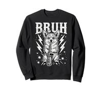 Rockstar Corgi Saxophone Meme Funny “Bruh” Lightning Dog Sweatshirt