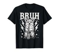 Rockstar Corgi Saxophone Meme Funny “Bruh” Lightning Dog T-Shirt