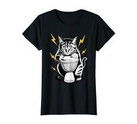 Rockstar Djembefola Djembé Chat sur Chat T-Shirt, Femme, Noir, L
