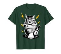 Rockstar Djembefola Djembé Chat sur Chat T-Shirt, Homme, Vert Forêt, XXL