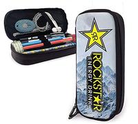 Rockstar Energy Drink Trousse à crayons en cuir avec fermeture éclair durable pour garçons et filles