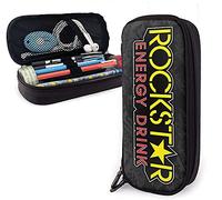 Rockstar Energy Drink Trousse à crayons en cuir avec fermeture éclair durable pour garçons et filles