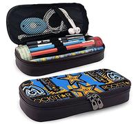 Rockstar Energy Drink Trousse à crayons en cuir avec fermeture éclair durable pour garçons et filles