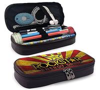 Rockstar Energy Drink Trousse à crayons en cuir avec fermeture éclair durable pour garçons et filles