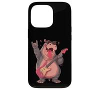 Rockstar Hippo Guitare électrique Solo Punk Metal Graphic Sharp Coque pour iPhone 13 Pro