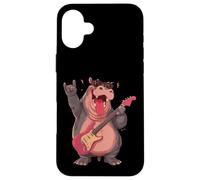 Rockstar Hippo Guitare électrique Solo Punk Metal Graphic Sharp Coque pour iPhone 16 Plus